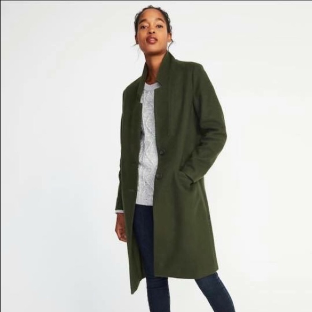 Old Navy Wool Coat in Army Green/ Olive